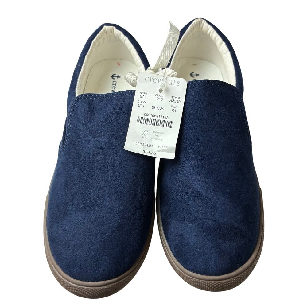 J. Crew Crewcuts Kids Slip On Sneakers Shoes Boys 4 Navy Blue NWT School Preppy